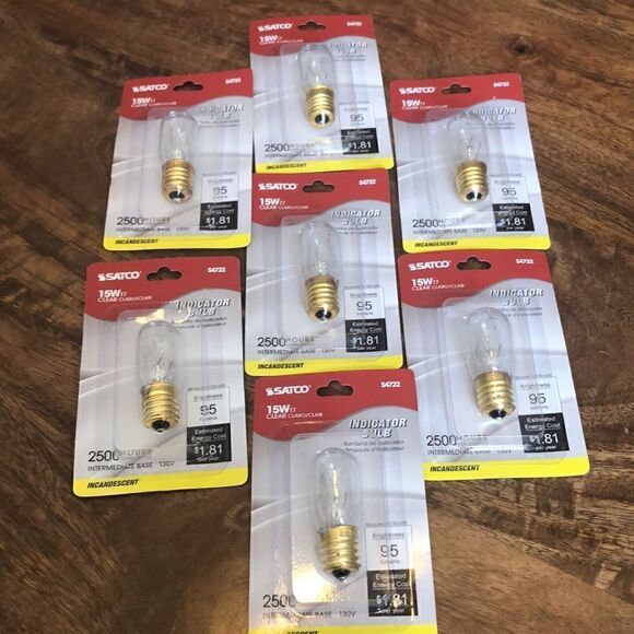 Satco S4722 130V Intermediate Base 15-Watt T7 Light Bulb, Clear, 7 bulbs - Picture 2 of 4